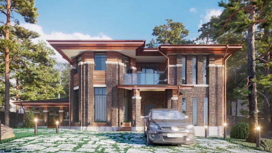 Репино дом в стиле Райт