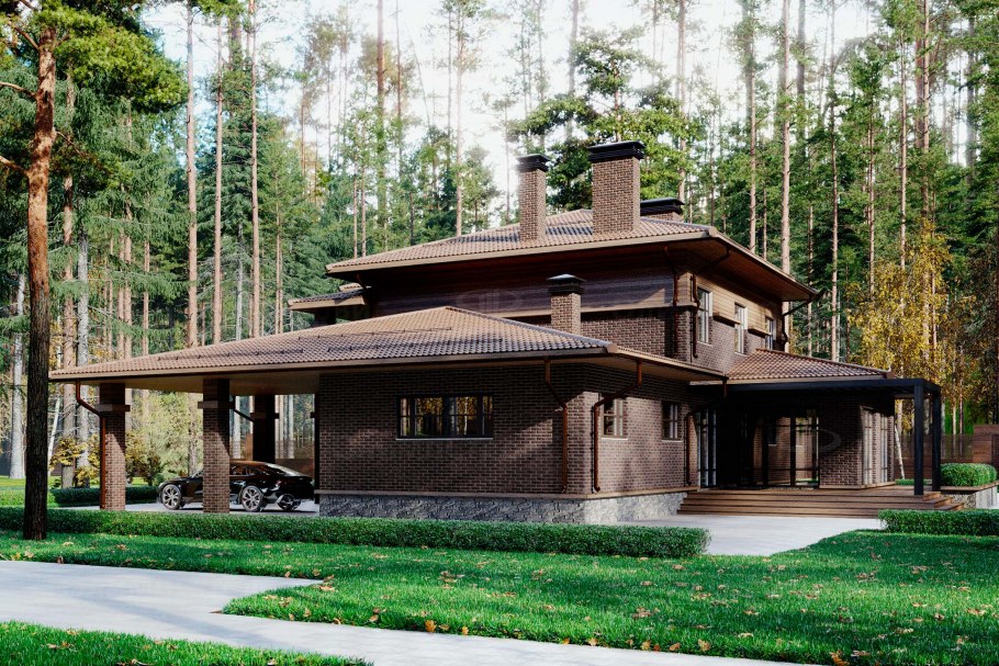Дом в стиле Райта проект 150-200 кв
