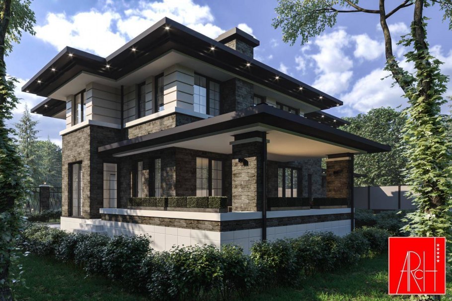 Каменный дом 200 м2 Райт