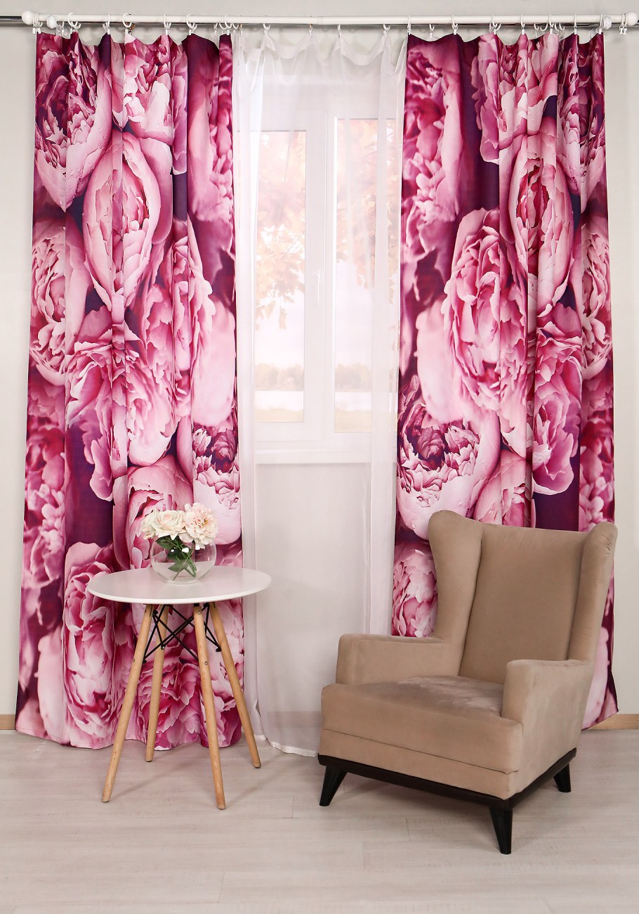 Шторы цвета фуксии