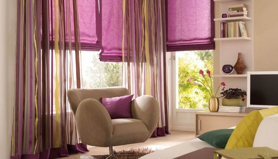 Зеленый и фуксия в интерьере