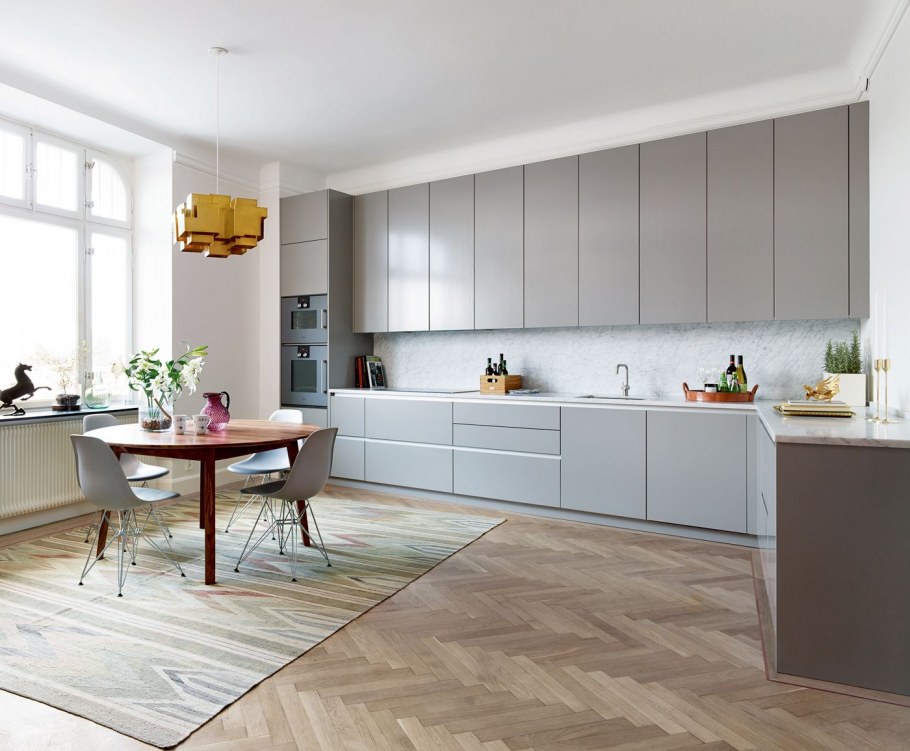 Кухня Веддинге икеа в интерьере серая