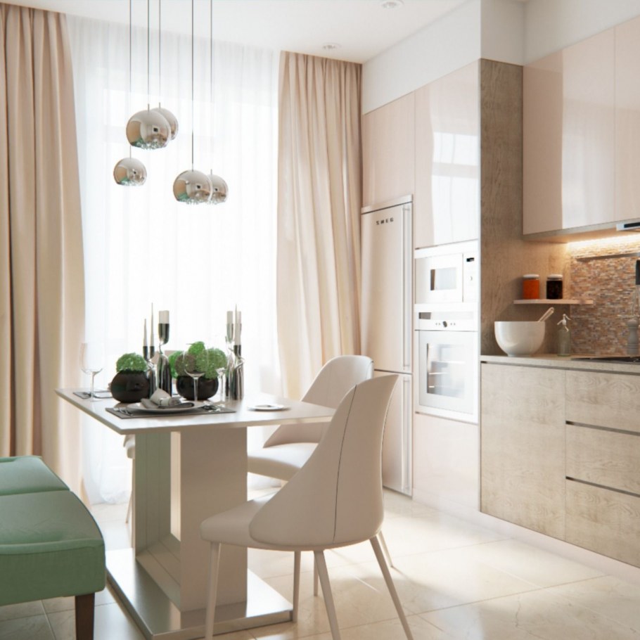 Современная кухня в светлых тонах