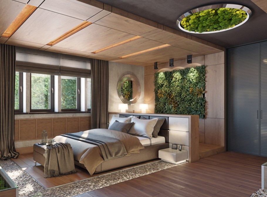 Спальня в стиле экостиль