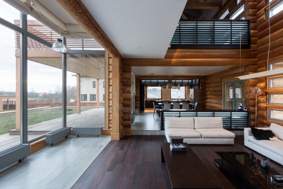 Деревянный дом в стиле лофт