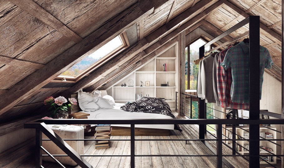 Чердак в стиле лофт