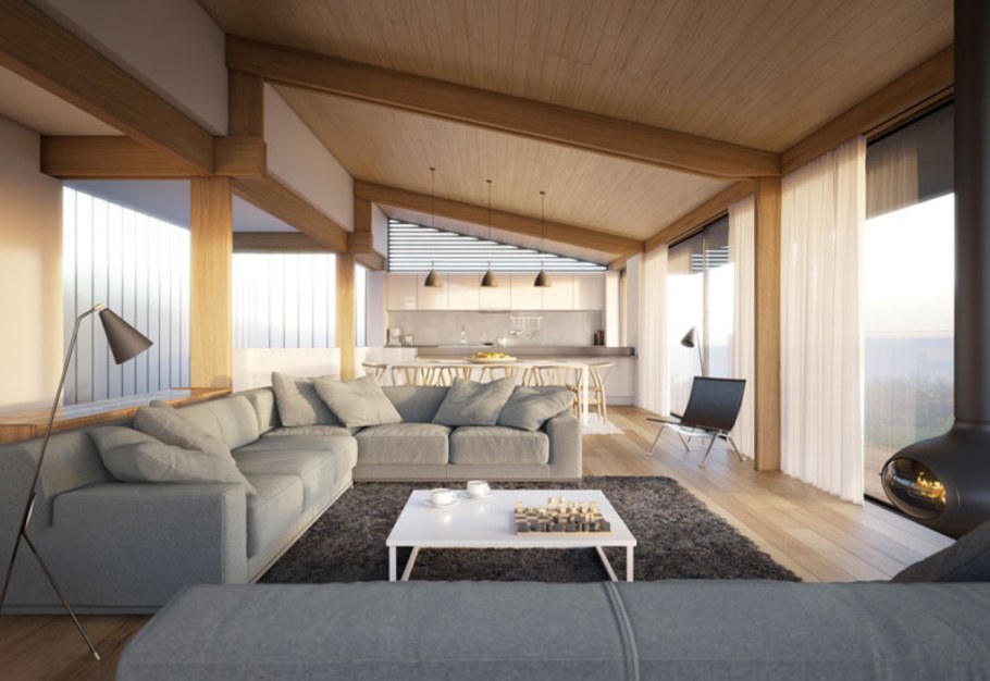 Гостиная в одноэтажном доме