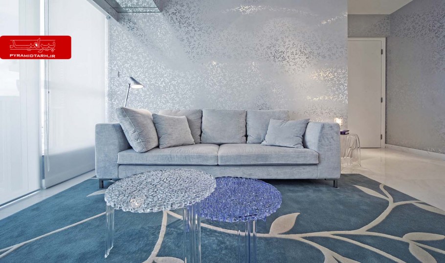 Серебристо белая спальня