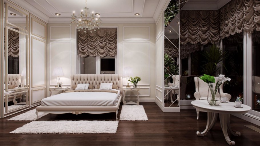 Просторный ремонт спальня