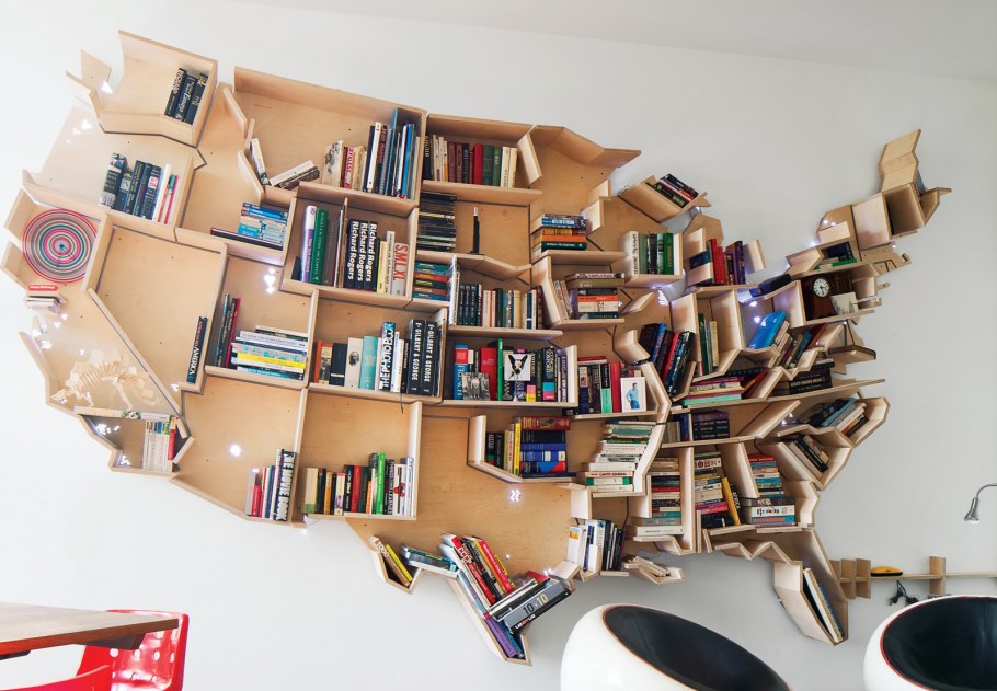 Креативные полки в библиотеку