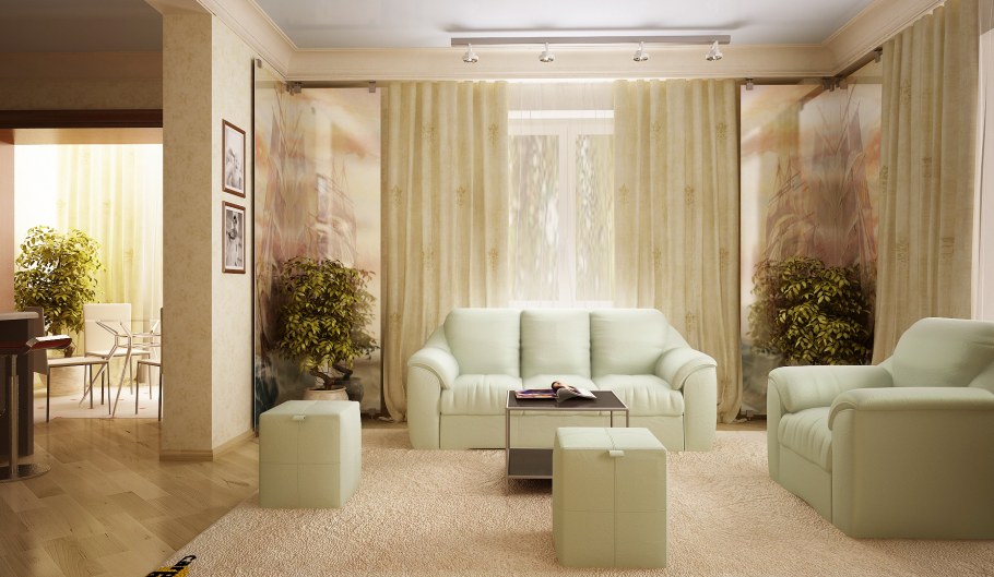 Интерьер в светло коричневых тонах