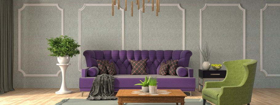 Золотистые обои в интерьере гостиной