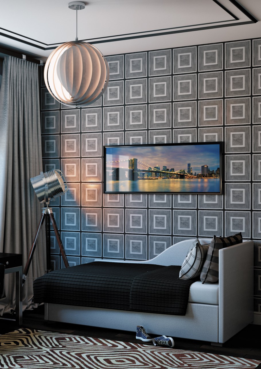 Планировка детской комнаты прямоугольной