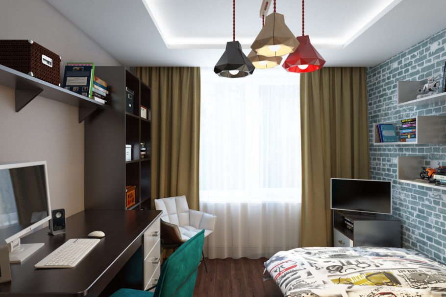 Дизайн комнаты для мамы и сына школьника