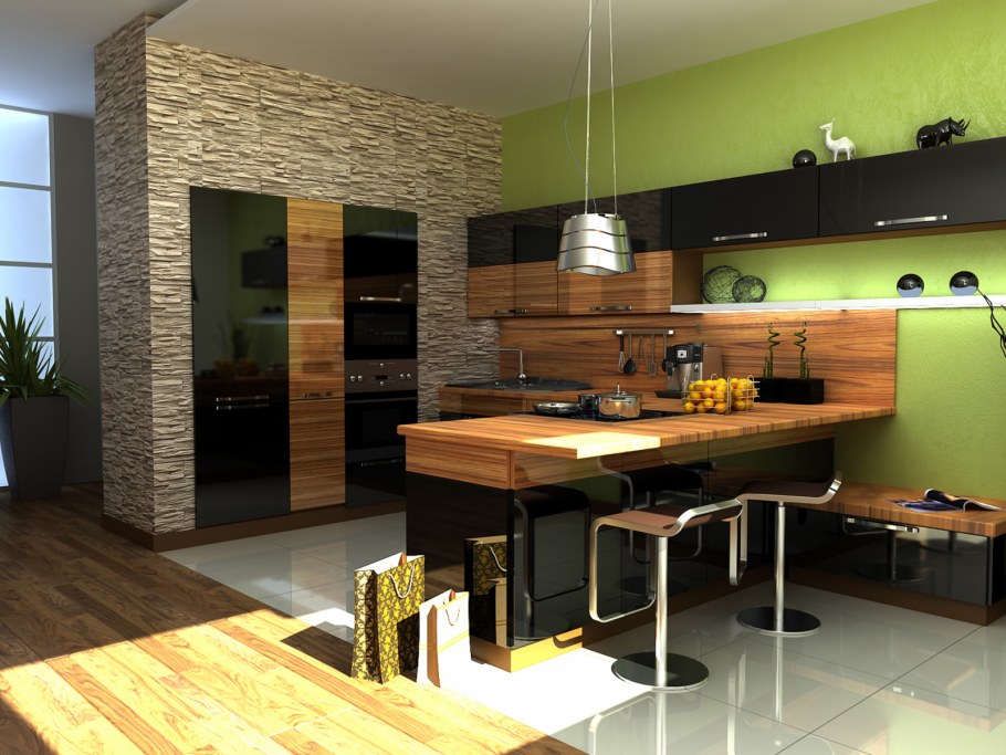 Кухня зебрано лофт