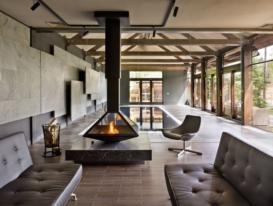 Интерьер загородного дома в стиле Хай тек