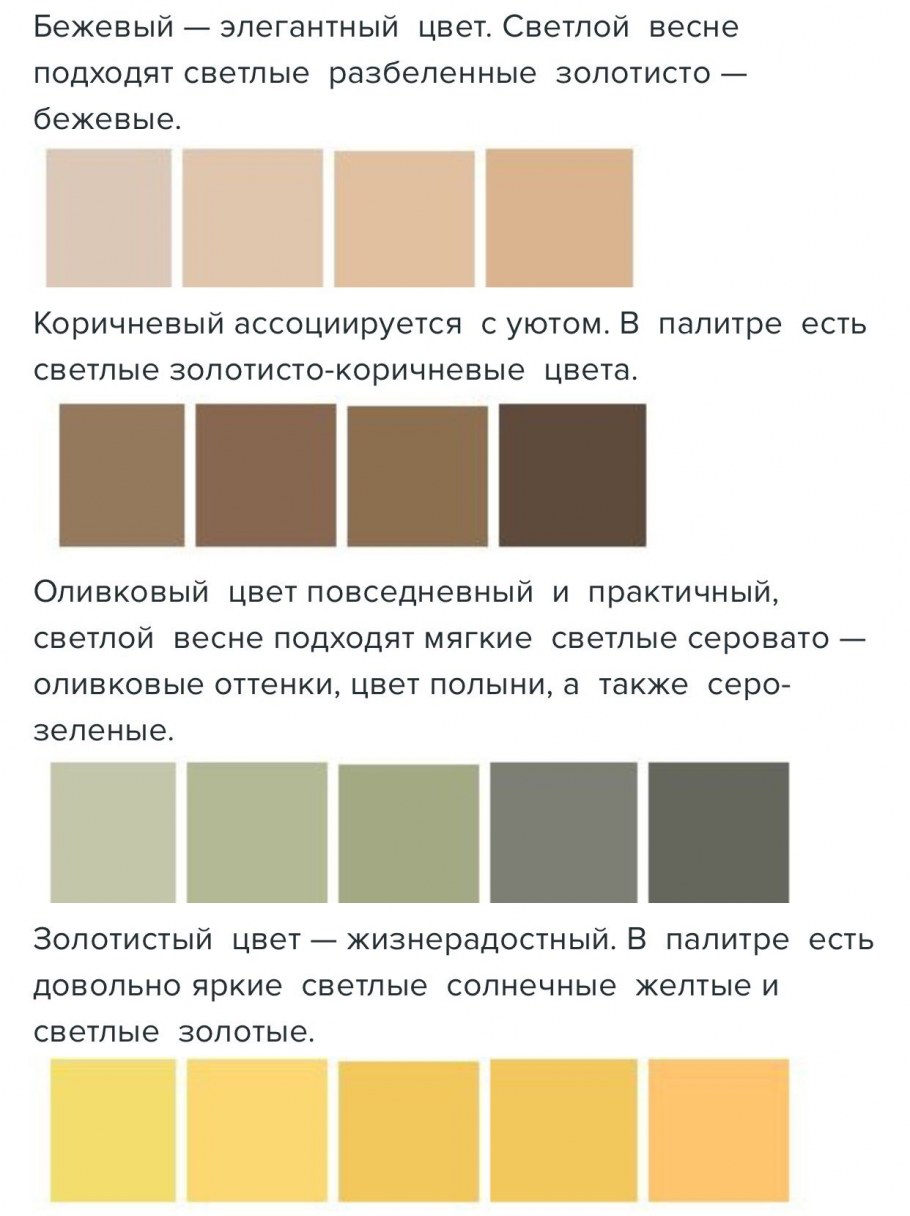 Оттенки бежевого цвета