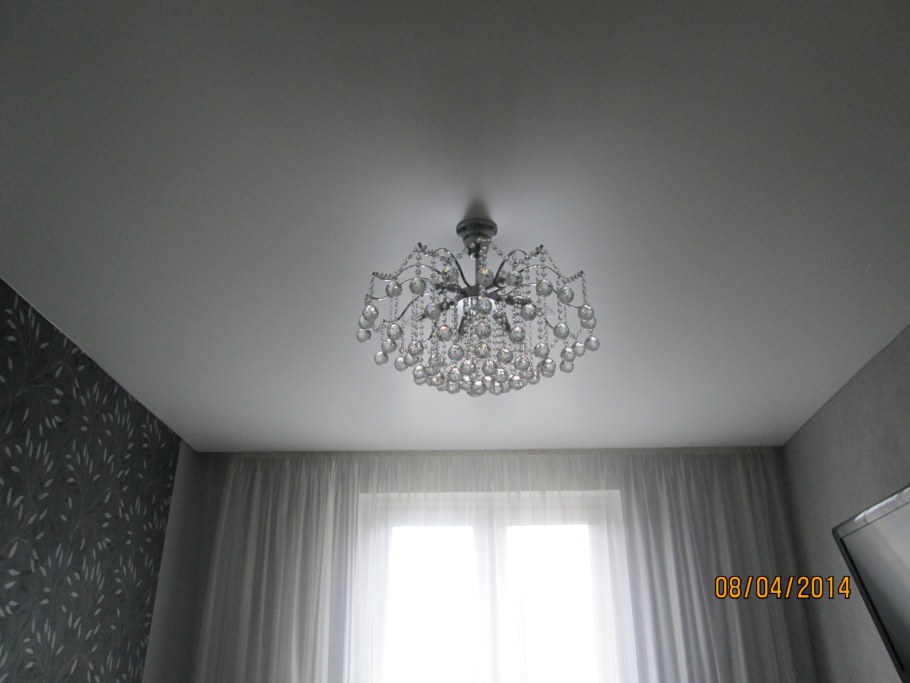 Натяжной потолок матовый двухуровневый