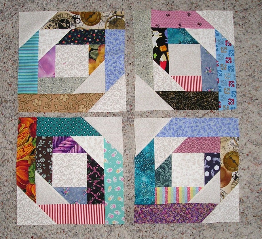 Блок полуколодец пэчворк