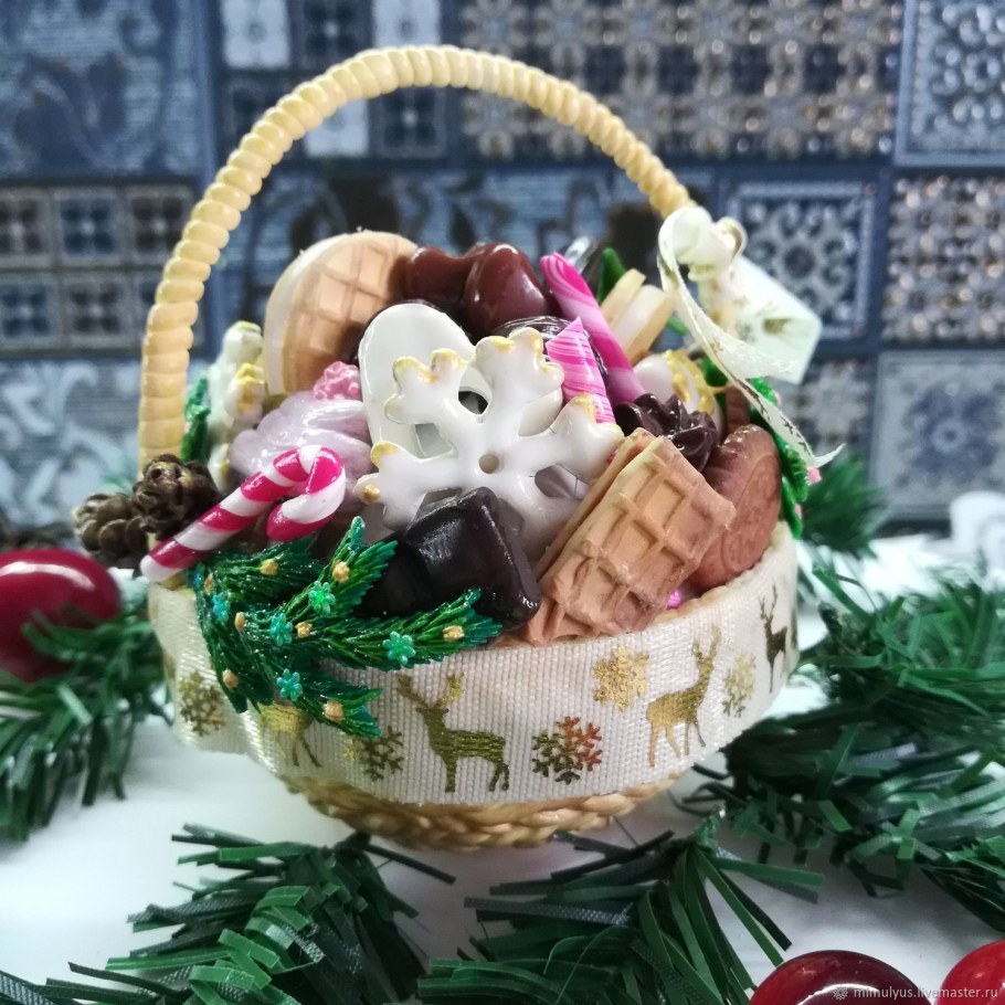 Новогодние сладкие корзинки