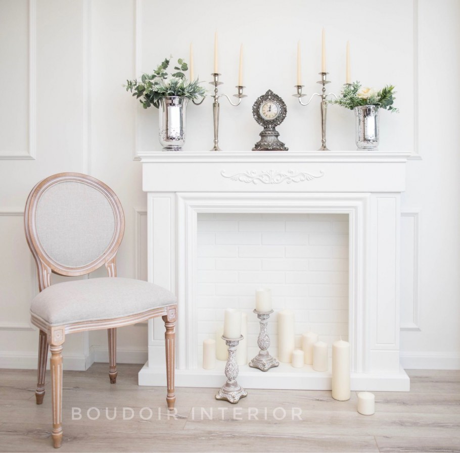 Камин декоративный белый