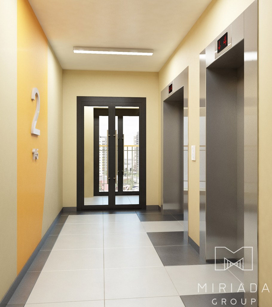 Интерьер холла с лестницей