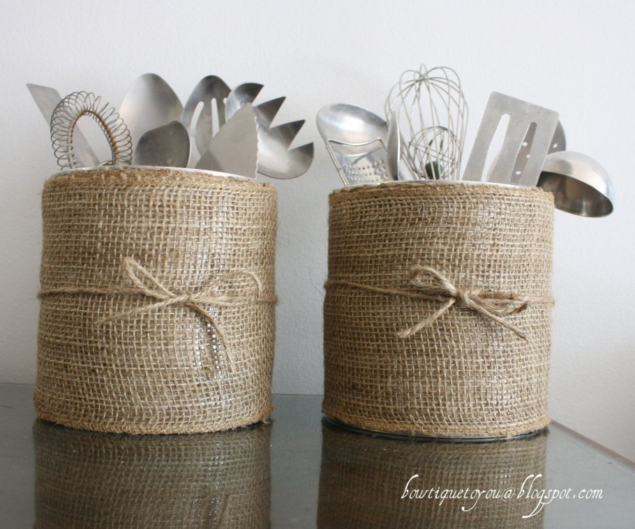 Мешковина в интерьере кухни