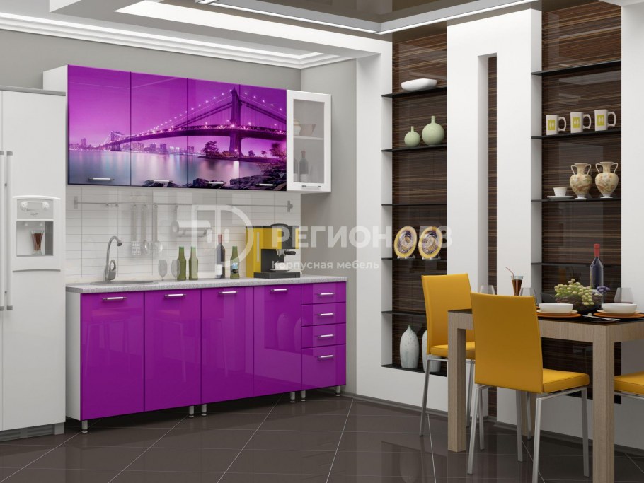 Кухня "Валерия-м страйп" черная