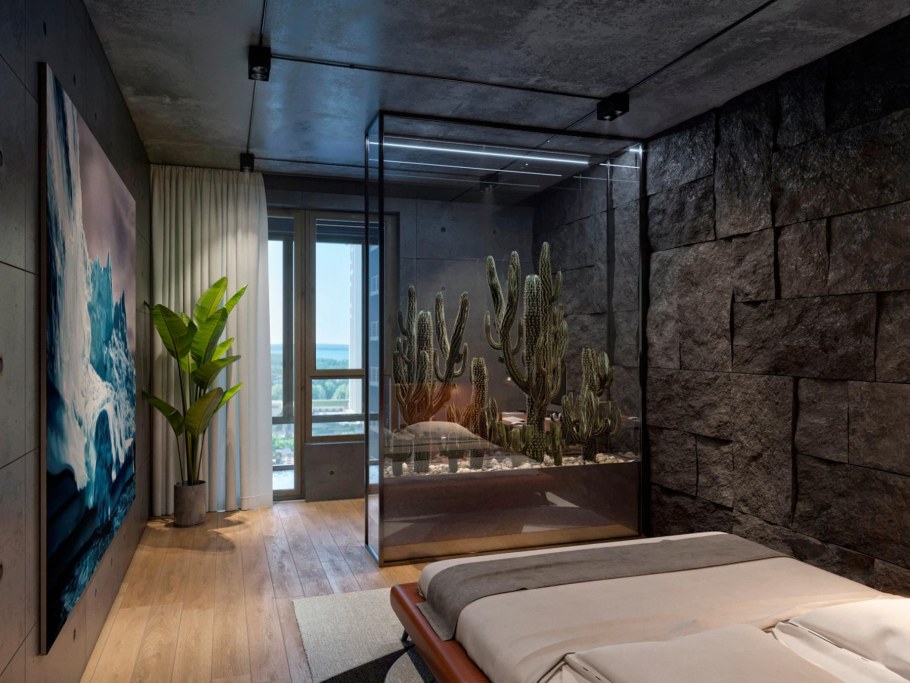 Растения в интерьере лофт