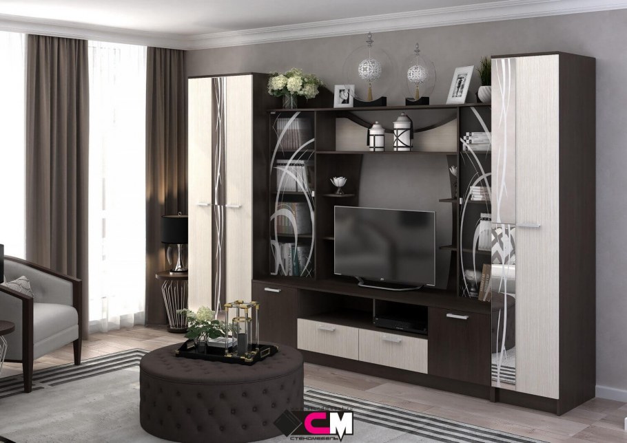 Гостиная Ольбия венге/белфорт