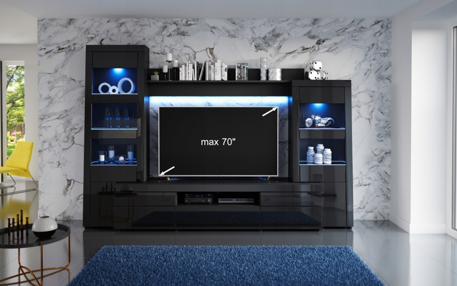 Стенка Модерн - эффект 3d - комплект с led 16к