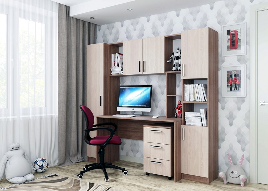 Стол компьютерный Интел-9 ясень шимо