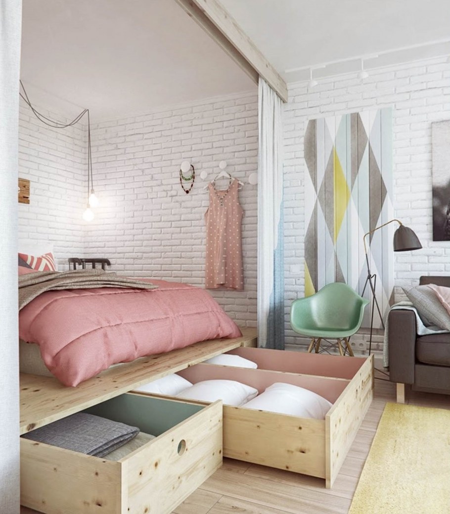 Кровать из бруса 200х200 в стиле лофт