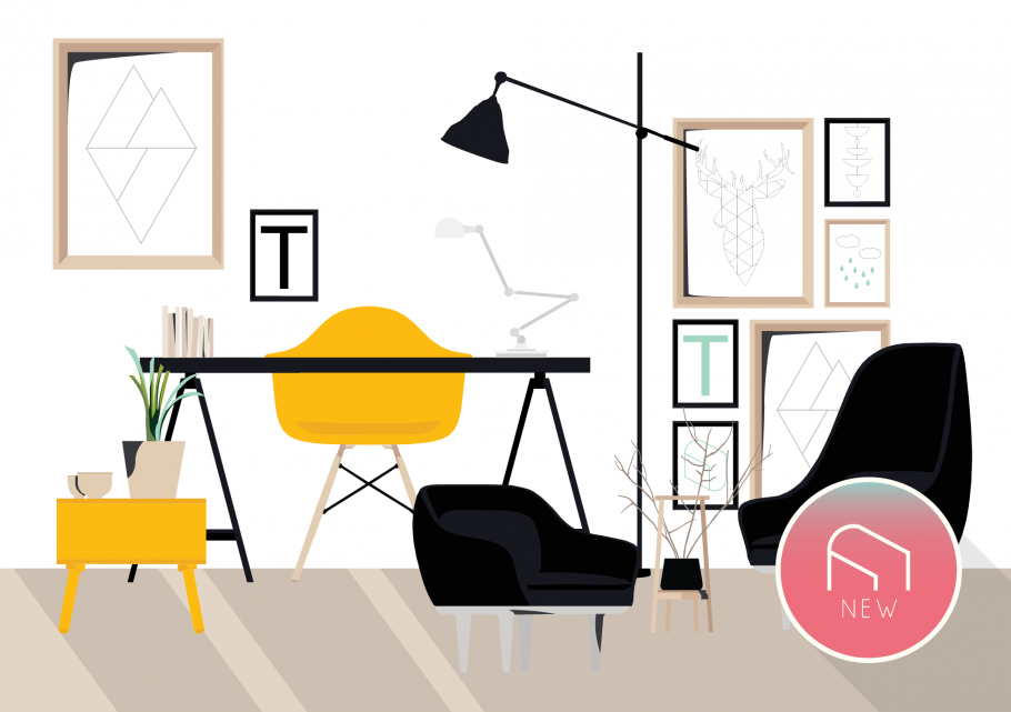 Коллаж интерьера офиса