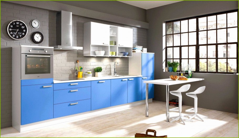 Сине бежевая кухня