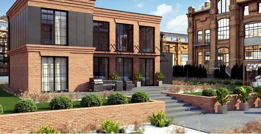 Дом лофт двухэтажный снаружи