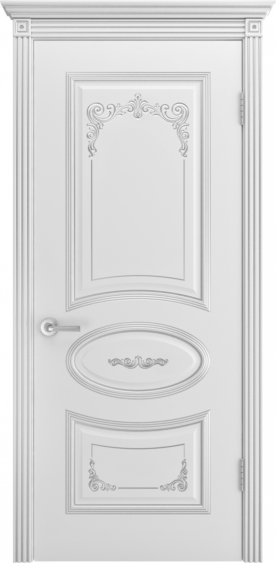 Верона ДГ эмаль белая патина серебро