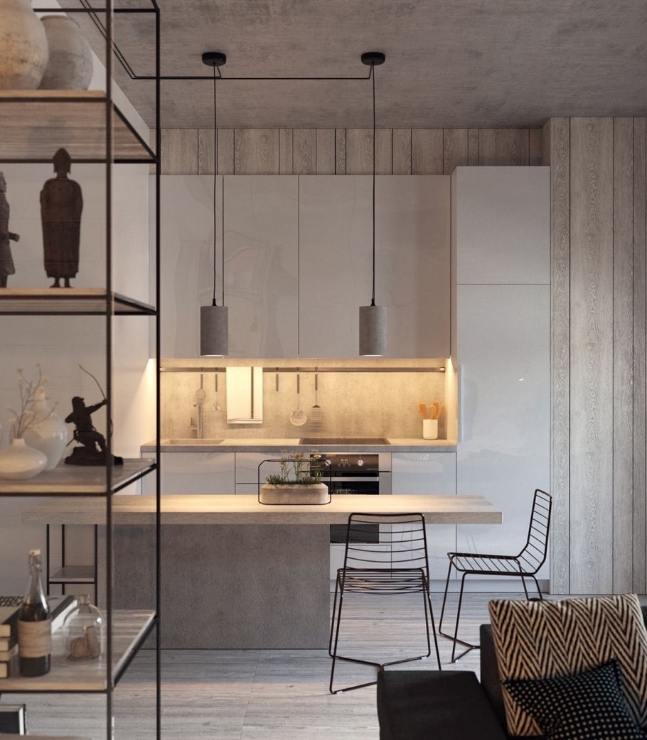 Кухня 20 кв м лофт