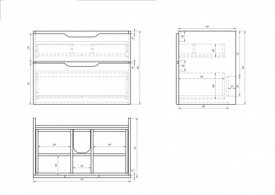 Тумба с раковиной Родос 70