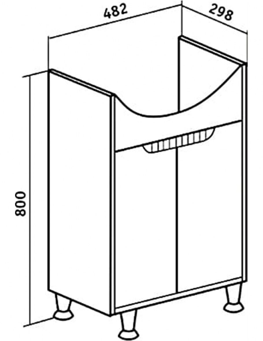 Тумба под раковину напольная «экко» 60 см
