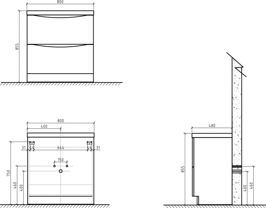 Тумба под раковину Dreja gio 60