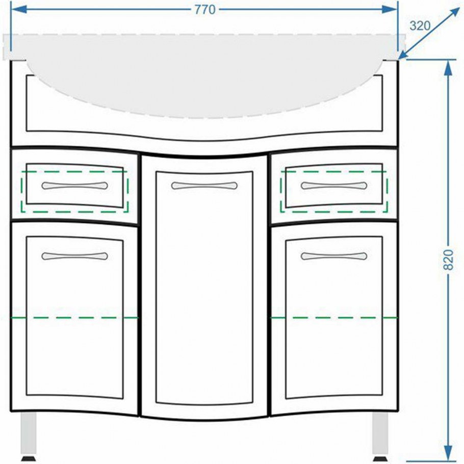 Тумба Provence под умывальник Pompei напольная
