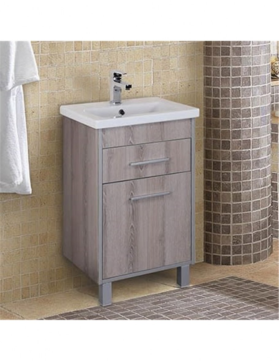 Comforty. Тумба-умывальник "Сочи-100" белая с раковиной Эльбрус-100