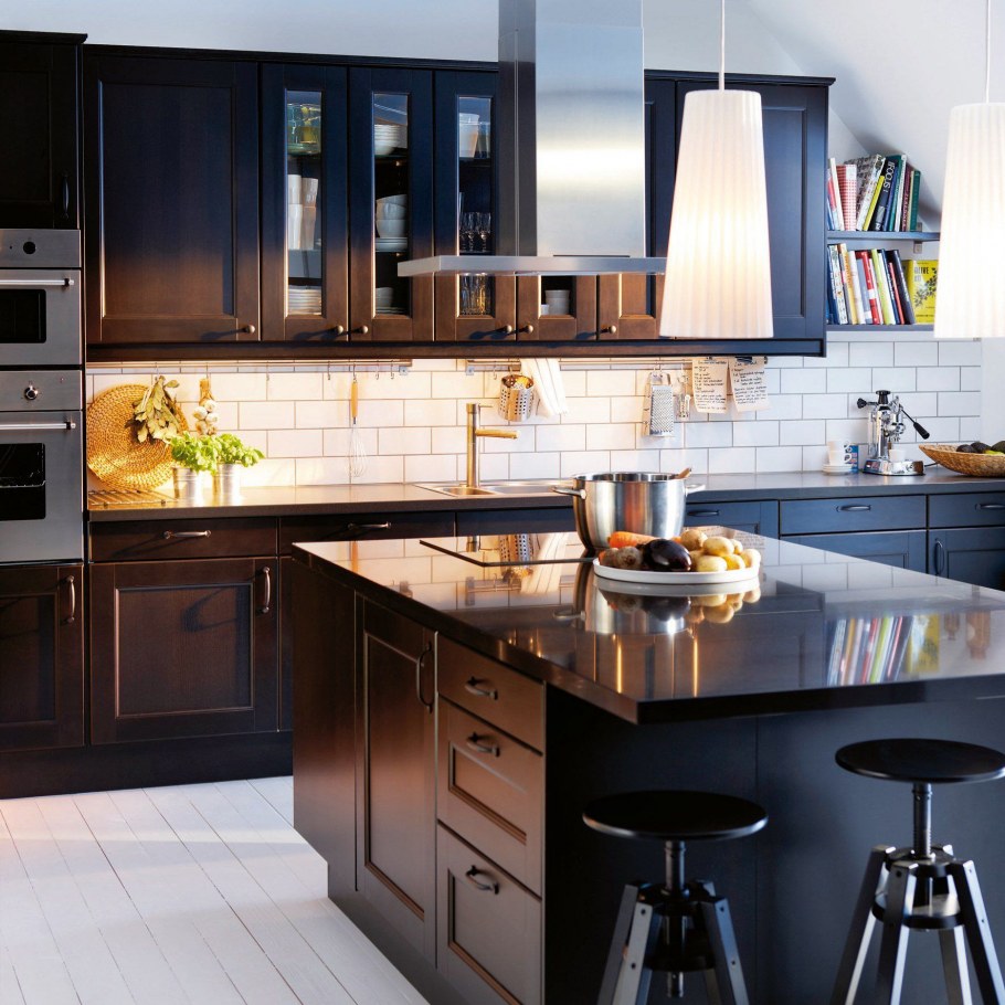 Кухня икеа метод черная