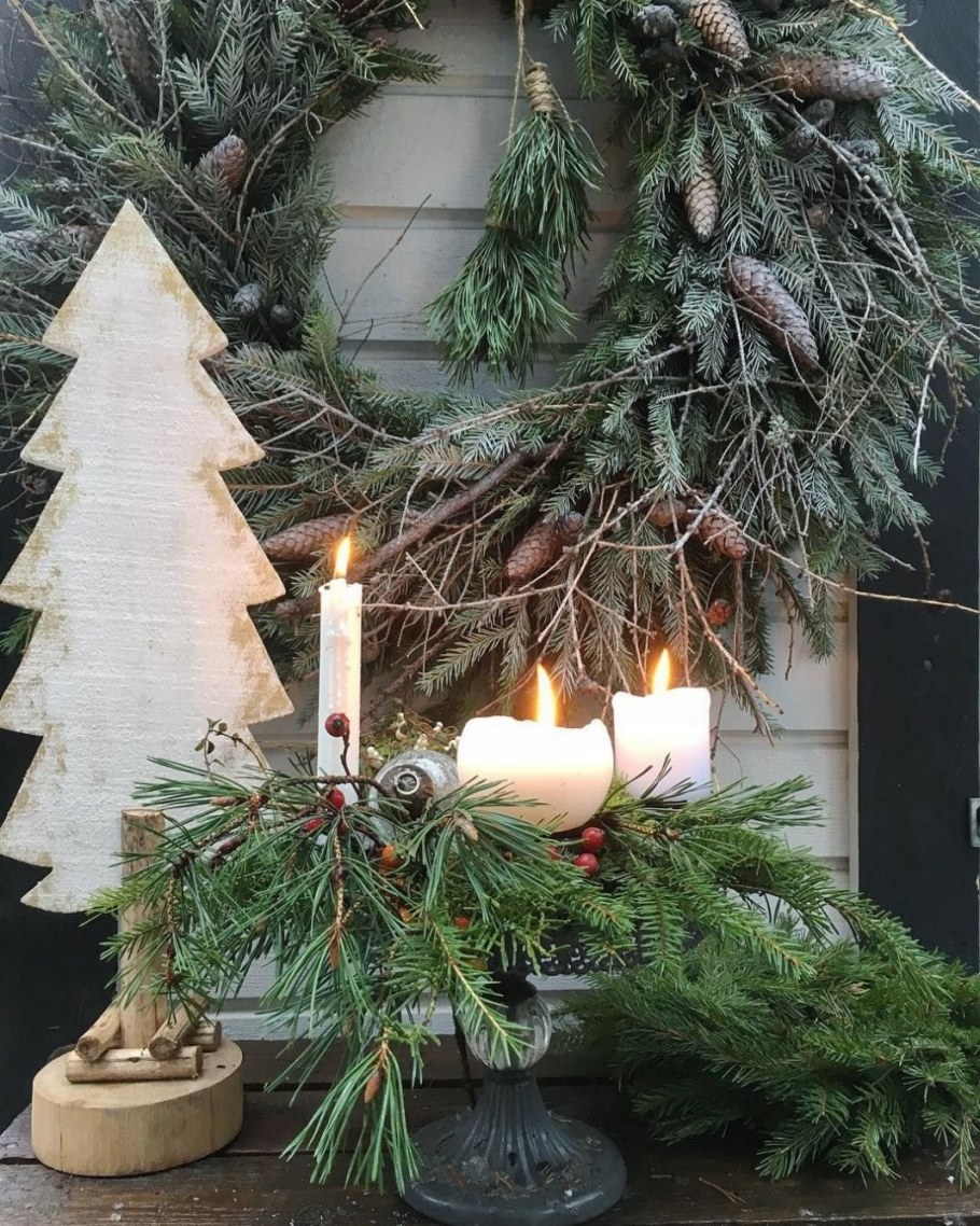 Новогодний интерьер в стиле фармхаус