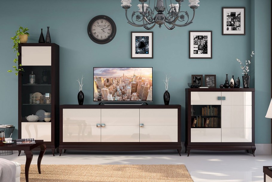 Комод со стеклом 2 двери Лавиано