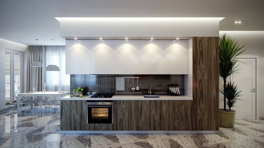 Кухня Техно-1 дуб сонома