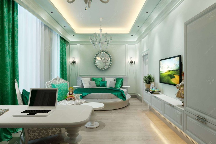 Гостиная в изумрудном цвете