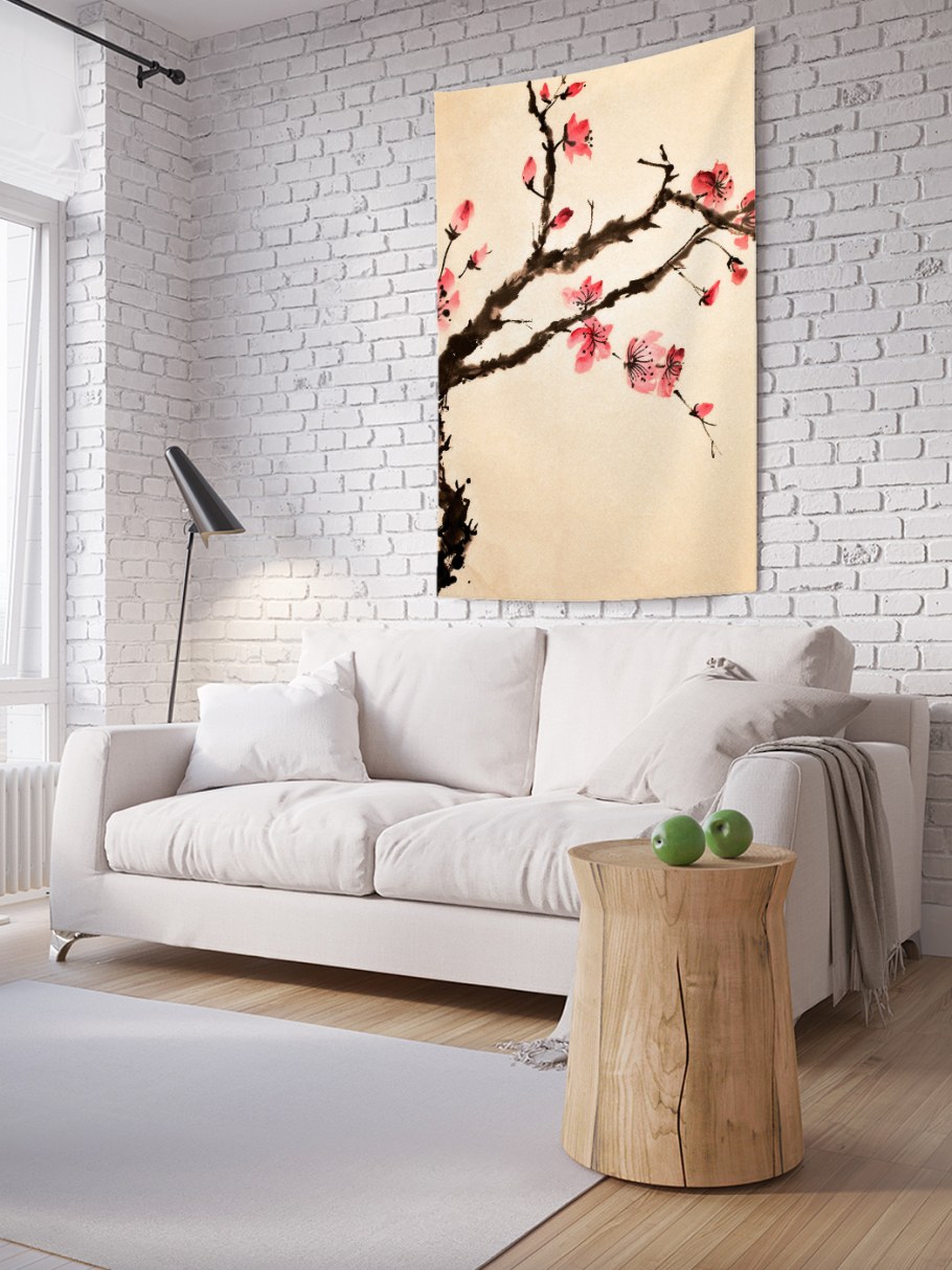 Повесить в спальню картину цветение Сакуры в рамке какую предложишь