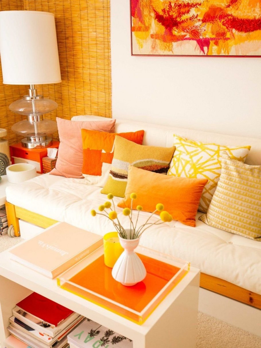 Желтый и оранжевый в интерьере